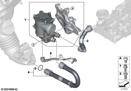 Tubo de ventilación para BMW Serie 3 G20, G21, Serie 4 G22, G23, Serie 5 G30N, Serie 6 G32N, Serie 7 G11N, Serie 8 G14, G16, X3 G01, X4 G02, X5 G05, X6 G06, X7 G07 (OEM 11158598288). Original BMW