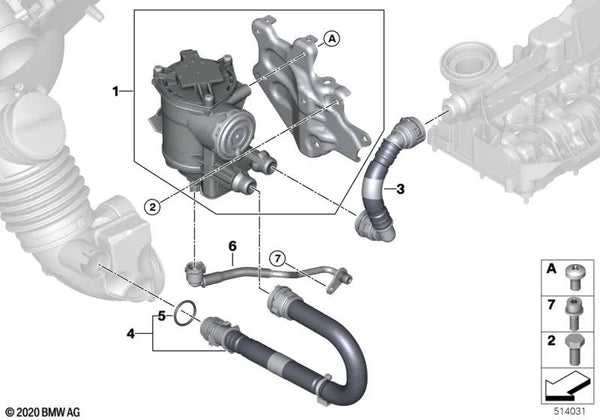 Tubo de ventilación para BMW Serie 3 G20, G21, Serie 4 G22, G23, Serie 5 G30N, Serie 6 G32N, Serie 7 G11N, Serie 8 G14, G16, X3 G01, X4 G02, X5 G05, X6 G06, X7 G07 (OEM 11158598288). Original BMW