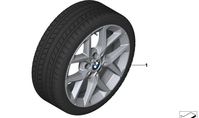 Neumático de invierno completo con llanta original BMW OEM 36115A72C36 para BMW Serie 3 (G20), Serie 5 (G30), Serie 7 (G12), X3 (G01) y X5 (G05).