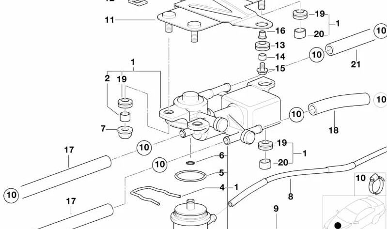 Tubo de vacío original OEM 13531437282 para BMW E36, E46, Z3 (Todos los modelos compatibles). Original BMW