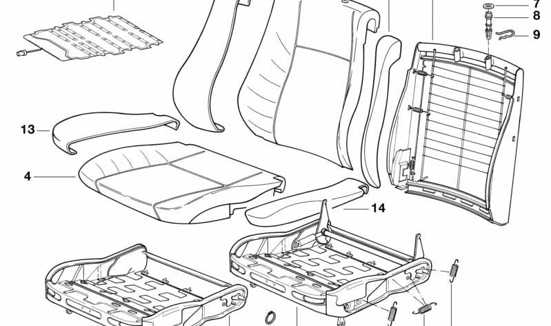 Front Seat Cushion for BMW 5 Series E34 (OEM 52101973383). Original BMW