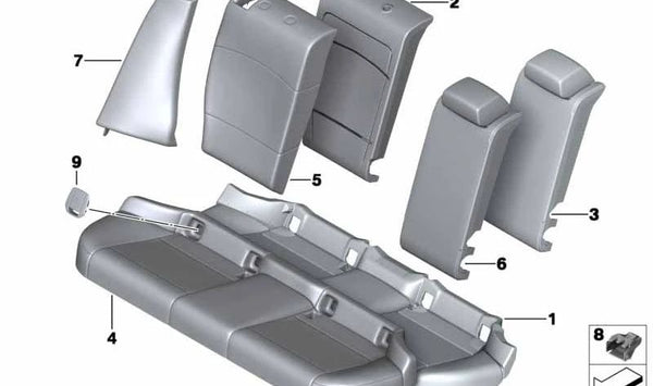 Parte de tapicería Respaldo derecho para BMW E84 (OEM 52202992070). Original BMW