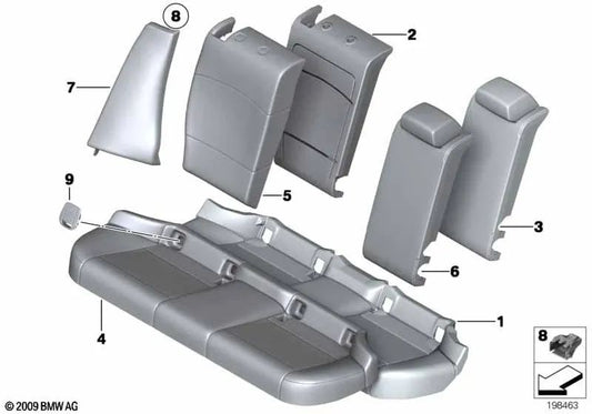 Panel lateral de cuero izquierdo para BMW E84 (OEM 52202992397). Original BMW