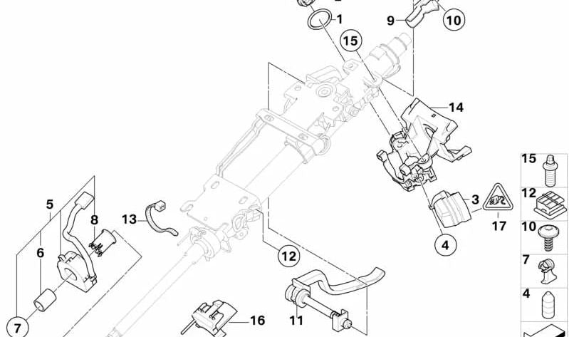 Soporte del Sensor de Ángulo de Dirección para BMW Serie 3 E46, X3 E83, E83N, Z4 E85, E86 (OEM 32301094904). Original BMW