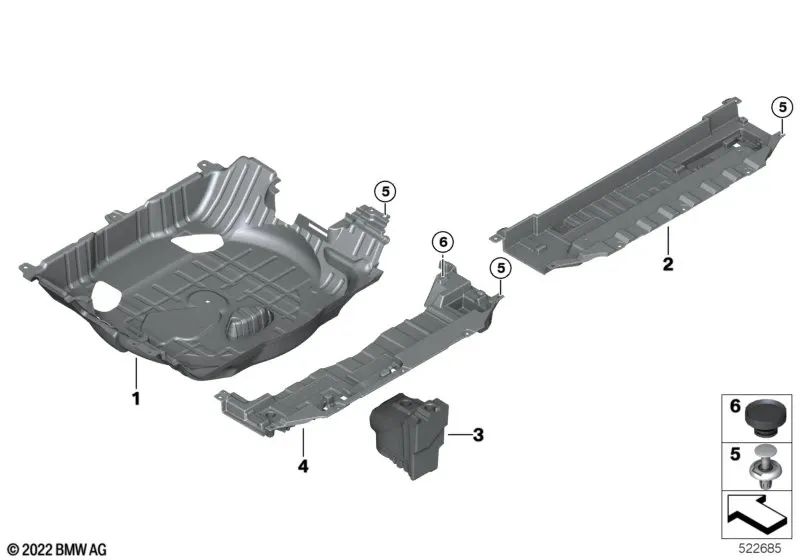 Bandeja de almacenamiento para el maletero trasero para BMW F95, G05 (OEM 51477438261). Original BMW