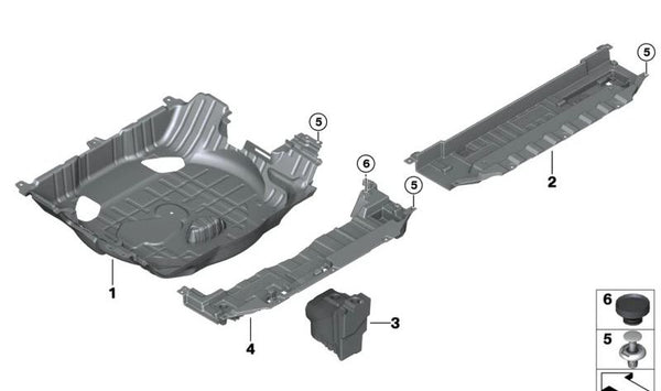 Bandeja de Almacenamiento para el Suelo del Maletero para BMW X5 F95, G05 (OEM 51475A09378). Original BMW.