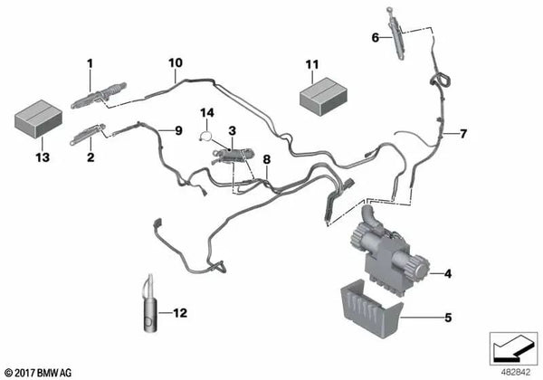 Manguera hidráulica izquierda para BMW Serie 4 F33, F83 (OEM 54377344453). Original BMW