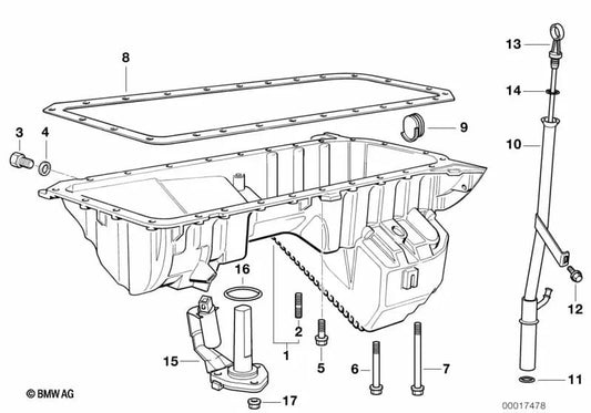 Führungsrohr para BMW Serie 5 E39 (OEM 11431435838). Original BMW