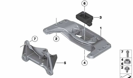 Soporte de transmisión para BMW Serie 5 F10, F11 (OEM 22316781240). Original BMW