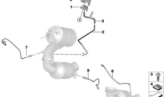 Sensor de Temperatura de Gases de Escape para BMW F90, F90N, G12N, F92, F93 (OEM 11788744028). Original BMW.