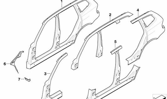 Placa de conexión para BMW X3 E83, E83N (OEM 41213405134). Original BMW