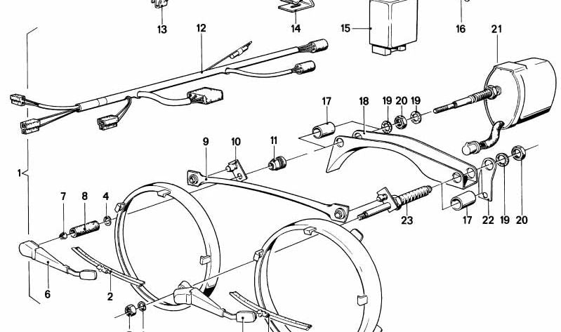 Brazo del limpiaparabrisas interior para BMW E24 (OEM 61631362381). Original BMW