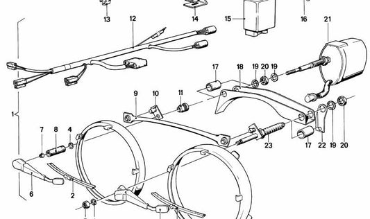 Brazo del limpiaparabrisas interior para BMW E24 (OEM 61631362381). Original BMW