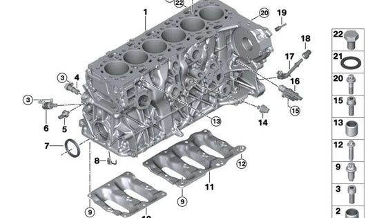 Série de bicos de óleo BMW 3 G20, G21, 5 G30 Series, G31, 6 G32 Series, Série 7 G11, G12, Série 8 G14, G15, X3 G01, X4 G02, X5 G05, X6 G06, X7 G07 (OEM 1142876536). BMW original