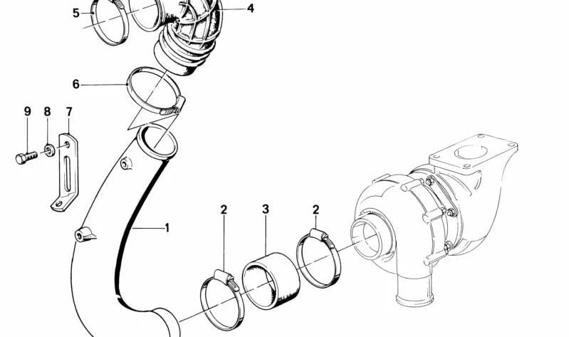 Manguito de goma para BMW Serie 7 E23 (OEM 11651273088). Original BMW