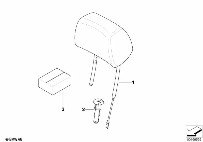 Leather headrest for BMW E92, E92N (OEM 52107259364). Original BMW.