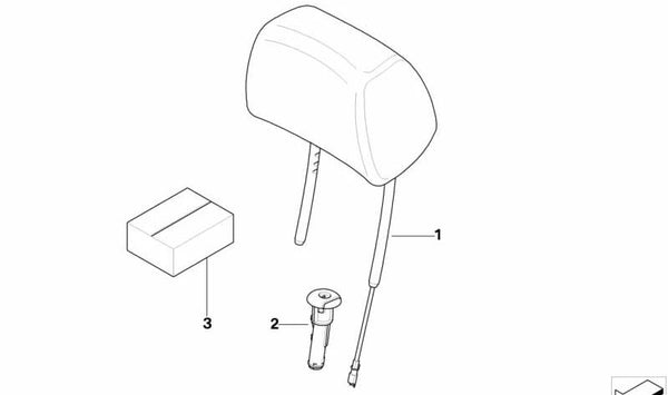 Reposacabezas original de tela OEM 52108039863 para BMW E90, E91, E92. Compatibilidad 100% garantizada.