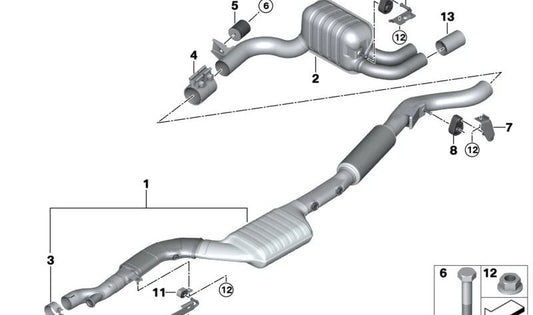 Embellecedor de salida de escape en acabado aluminio OEM 18308578594 para BMW F20, F21. Original BMW