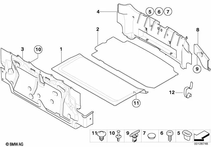 Embellecedor de borde de carga para BMW Z4 E85 (OEM 51477016682). Original BMW.