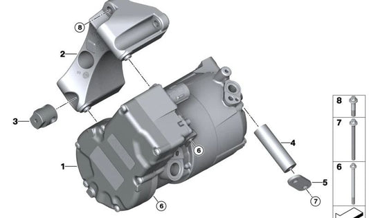 Vis de tête cylindrique pour la série BMW 5 F18N, G90, X5 F15, XM G09 (OEM 07119907165). BMW d'origine