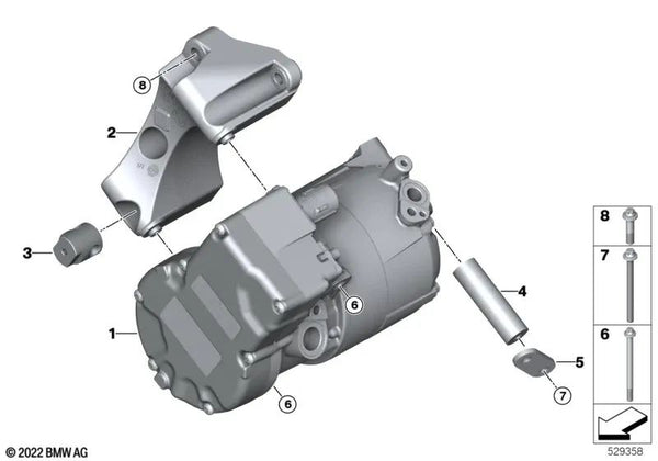 Buje para BMW 5er F90, G30, G31N, 7er G11, G12, G70, 8er F91, G14, G15, X5 F95, G05, X6 F96, G06, X7 G07N, XM G09 (OEM 64557647377). Original BMW