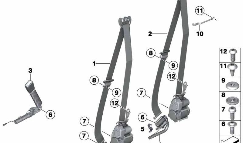 Obergurt REMA delantero izquierdo para BMW Serie 5 F10, F11, F18N (OEM 72117382347). Original BMW