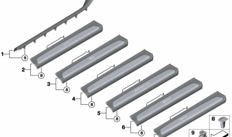 Embels M de l'entrée Left OEM 51478077781 pour BMW G14. BMW d'origine.