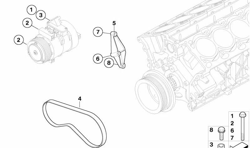 Rippenriemen für BMW 7er E65 (OEM 64557795470). Original BMW