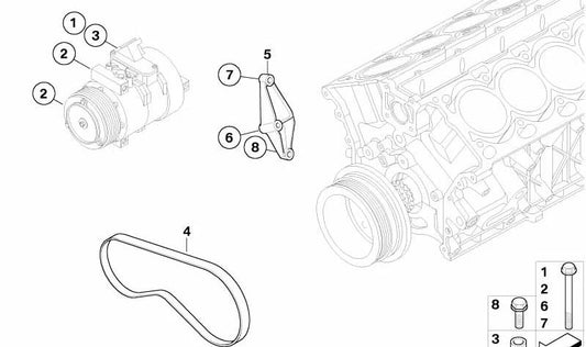 Rippenriemen für BMW 7er E65 (OEM 64557795470). Original BMW