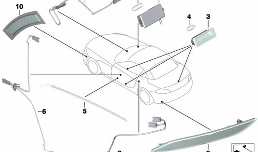 Rechter Seitenverkleidungs-Lichttreiber für BMW E89 (OEM 63319184952). Original BMW