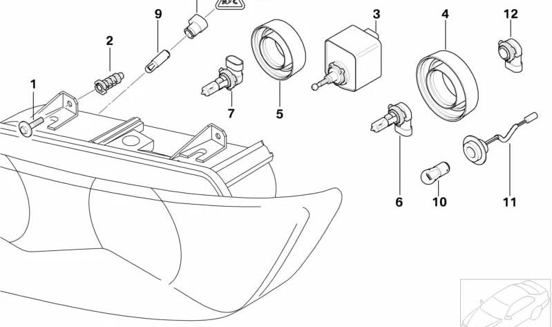 Adaptateur de lampe BMW (OEM 63128401662). BMW d'origine