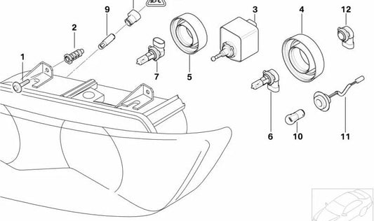 Adaptador da lâmpada BMW (OEM 63128401662). BMW original