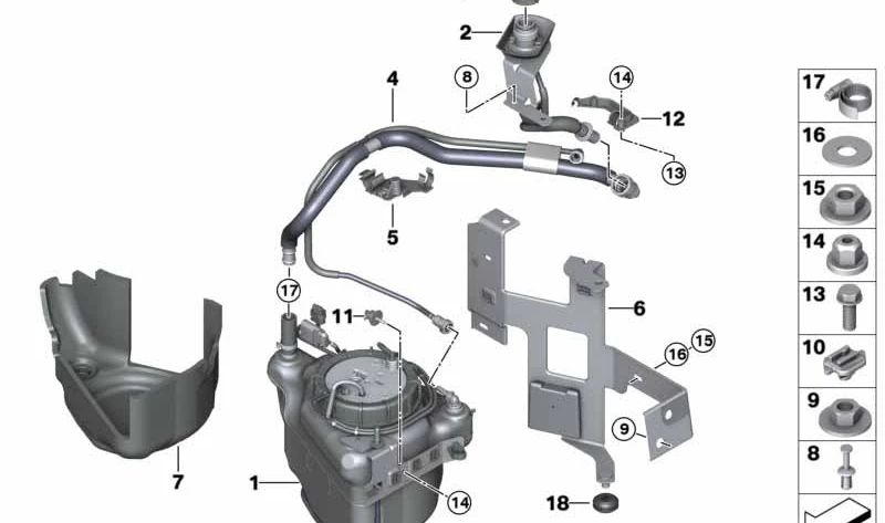 Tubo de llenado para BMW X5 E70, E70N, X6 E71 (OEM 16197204986). Original BMW