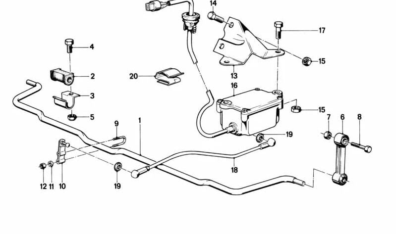 Stabilizer Support for BMW 7 Series E23 (OEM 33311119289). Original BMW