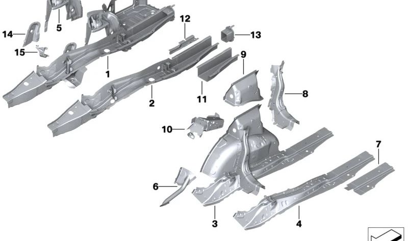 Pasarruedas trasero mitad interna izquierda para BMW Serie 4 G26, G26N (OEM 41009626551). Original BMW