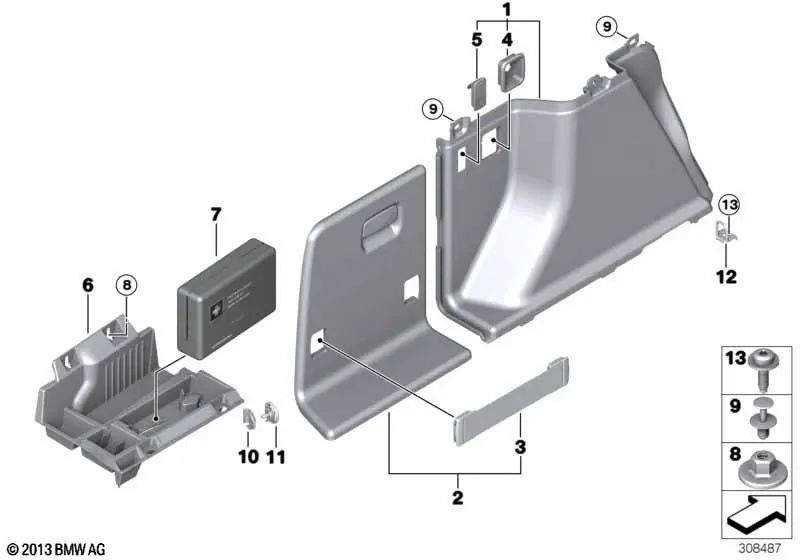 Cubierta del enchufe para BMW Serie 3 F31, F34 (OEM 51477362167). Original BMW.