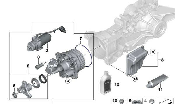 Kit de Reparación de Sello de Eje HOK para BMW F40, F70, F44, F45, F46, U06, F48, F49, U11, U12, F39, X2 (OEM 33108841536). Original BMW