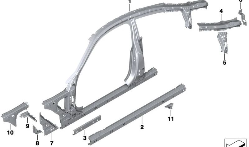 Soporte del muelle de tracción derecho OEM 41009879824 para BMW G22, G82. Original BMW.