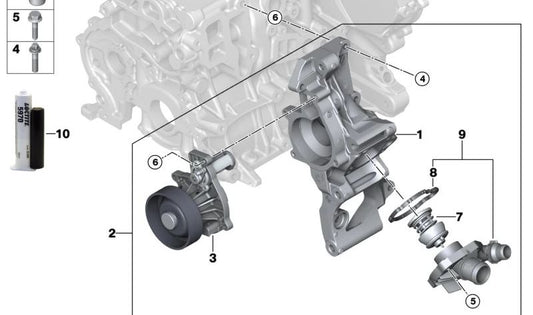 Junta perfilada para BMW Serie 2 F45, F46, X1 F48, X2 F39, MINI F54, F55, F56, F57, F60 (OEM 11518577889). Original BMW