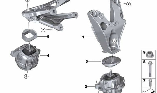 Soporte de refuerzo motor OEM 22118416823 para BMW (Modelos compatibles: E46, E85, Z4, M3). Original BMW.