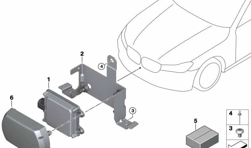 Soporte sensor OEM 51118075359 para BMW G11, G12. Original BMW.