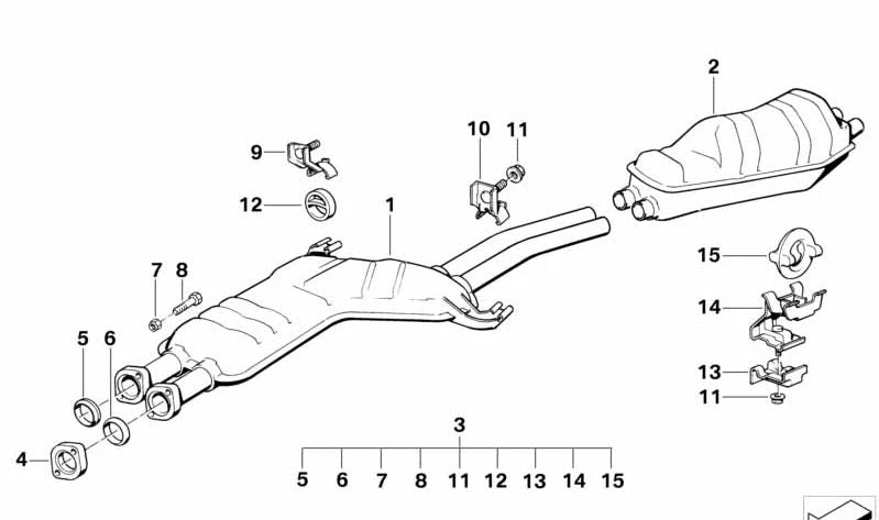 Soporte para BMW Serie 5 E34, Serie 7 E32 (OEM 18211728600). Original BMW