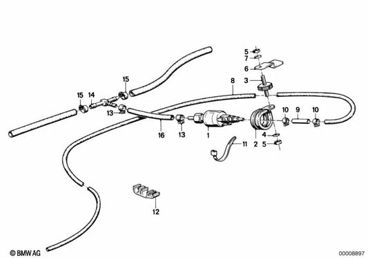 Pipe for BMW E28, E34, E24, E23, E32 (OEM 64121369914). Genuine BMW