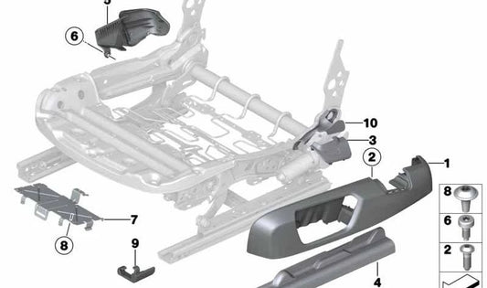 Painel de terminação do cinto de segurança esquerdo para BMW Série 3 F30, F31, F34, F35, Série 4 F36 (OEM 52107308181). BMW original