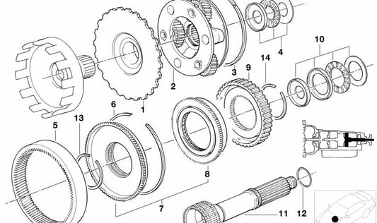 AX-Lager para BMW E30, E28, E34, E24, E23, E32, E31 (OEM 24231215442). Original BMW