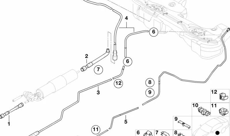 Grampo de retenção de tubo OEM 16126761229 para BMW E46. BMW originais.