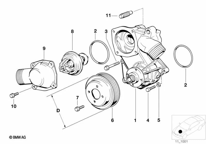 Tapa para BMW E32, E31 (OEM 11531710493). Original BMW