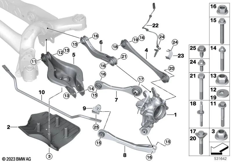 Cubierta Aero trasera izquierda para BMW Serie 2 G42, Serie 3 G20, G21, G28, Serie 4 G22, G23, G26, Z4 G29 (OEM 33306876803). Original BMW.