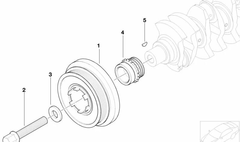 Amortiguador de vibraciones OEM 11237805696 para BMW E87, E46, E90, E91, E60, E61, E83. Original BMW