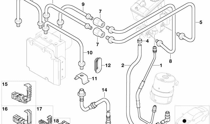 Tubería para BMW Serie 3 E46 (OEM 34326754954). Original BMW